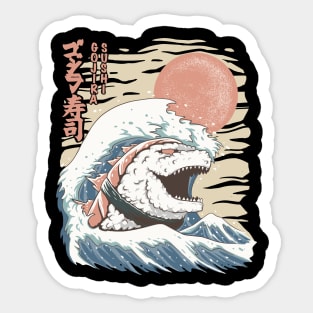 godzilla sushi off kanagawa Sticker